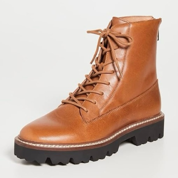 Madewell The Citywalk Lugsole Lace-Up Boot, English Saddle - Picture 1 of 12